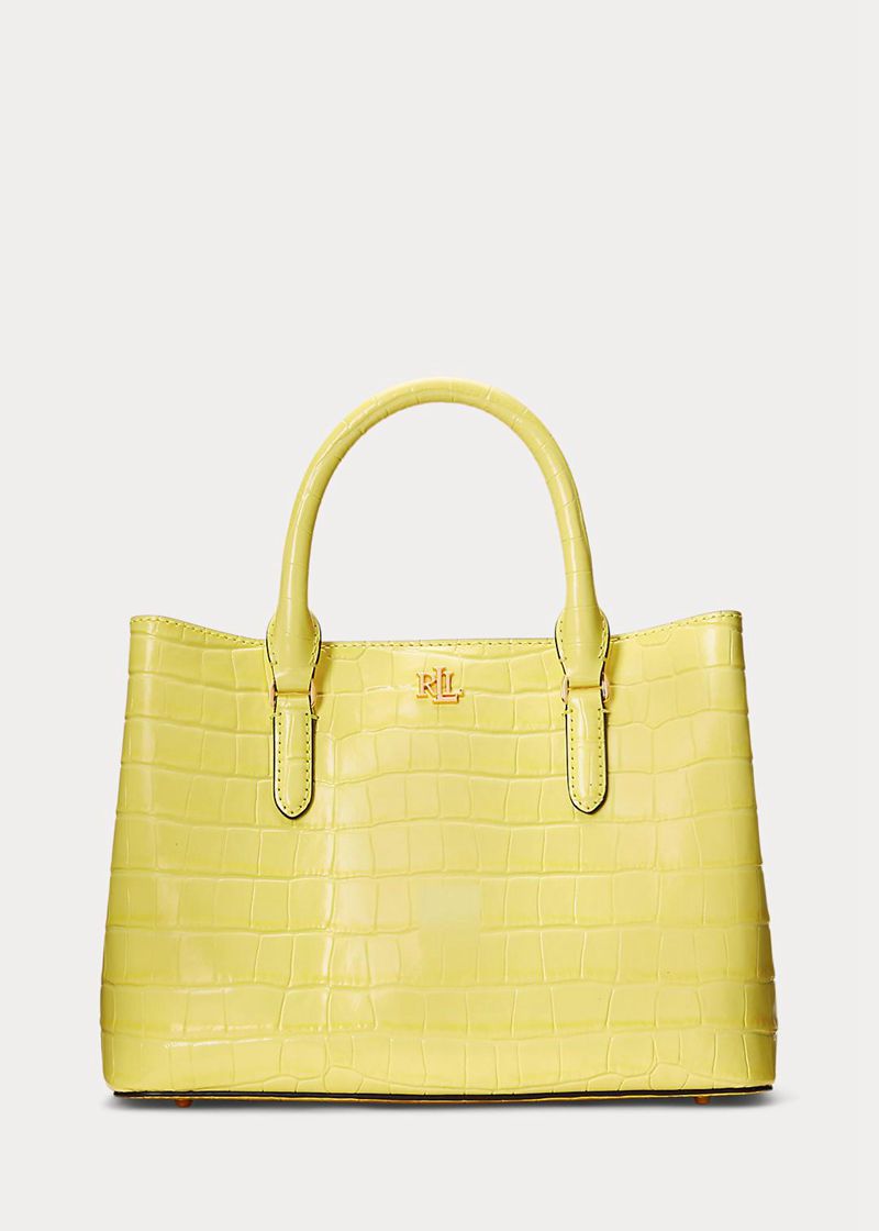 Bolso Lauren Mujer Embossed Cuero Medium Marcy Satchel Chile Amarillo IASHO-6182